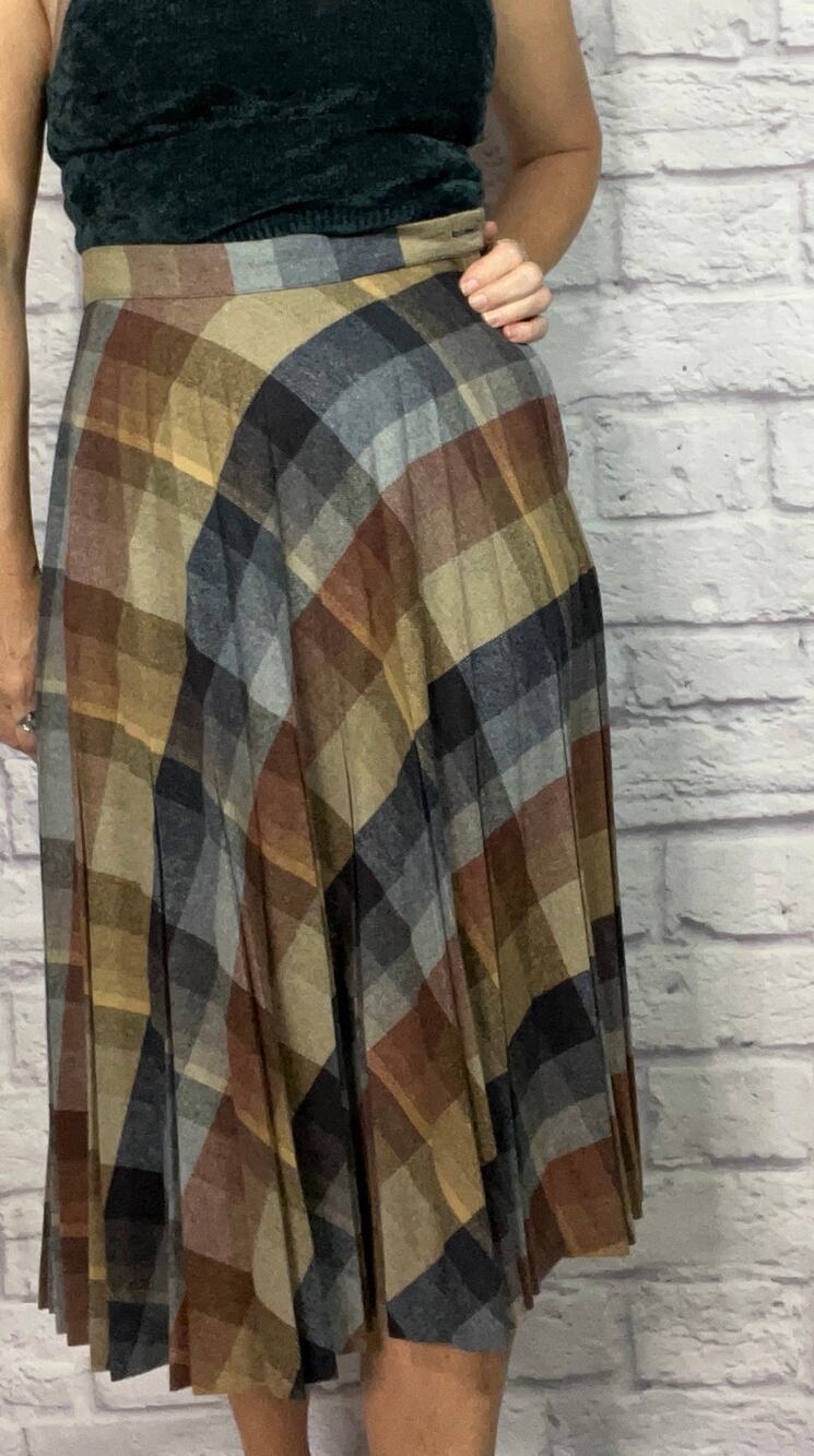 Vintage 80's Brooks Additions Wool Accordion Pleat Skirt